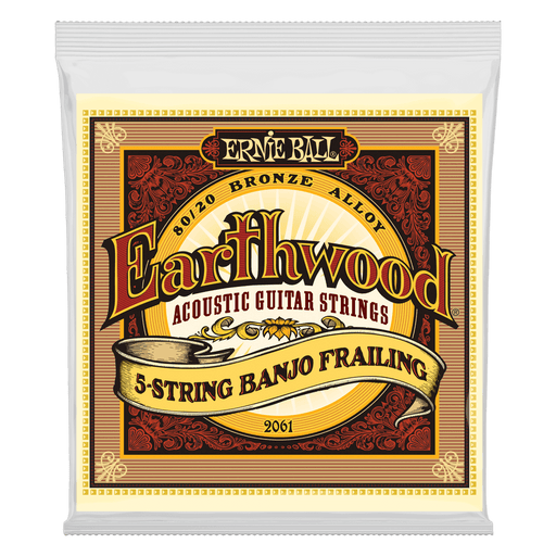 Ernie Ball Earthwood 5-String Banjo Frailing Loop End 80/20 Bronze Acoustic Guitar Strings - 10-24