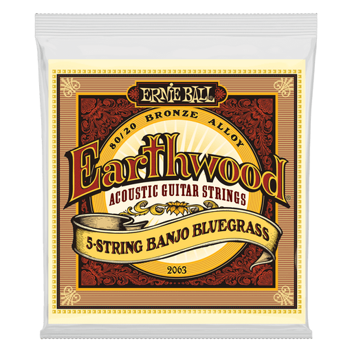 Ernie Ball Earthwood 5-String Banjo Bluegrass Loop End 80/20 Bronze Acoustic Guitar Strings - 9-20