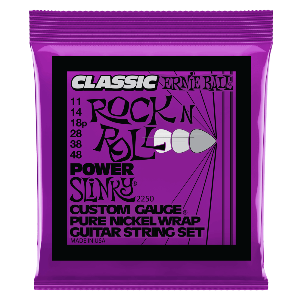 Ernie Ball Power Slinky Classic Rock N Roll Pure Nickel Wrap Electric Guitar Strings - 11-48