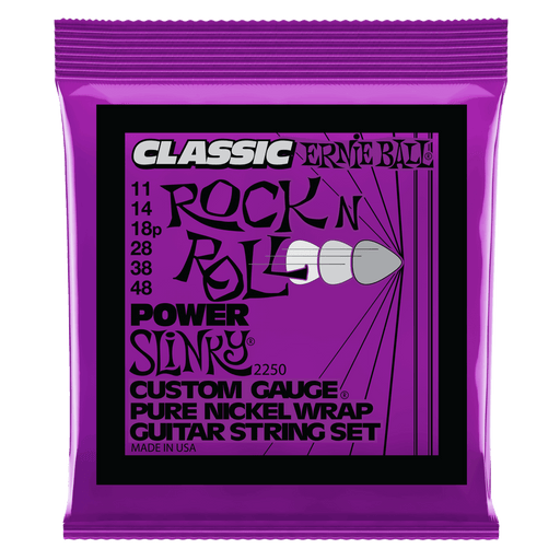 Ernie Ball Power Slinky Classic Rock N Roll Pure Nickel Wrap Electric Guitar Strings - 11-48