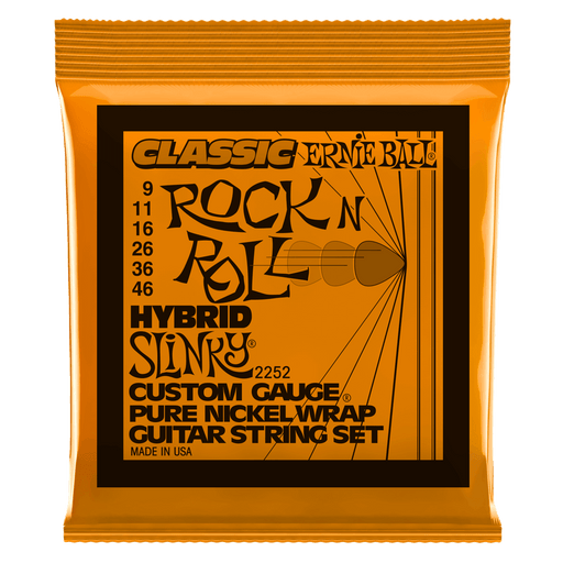 Ernie Ball Hybrid Slinky Classic Rock N Roll Pure Nickel Wrap Electric Guitar Strings - 9-46