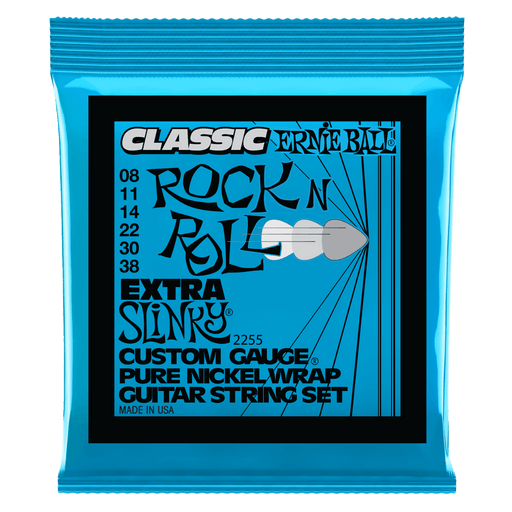 Ernie Ball Extra Slinky Classic Rock N Roll Pure Nickel Wrap Electric Guitar Strings - 8-38
