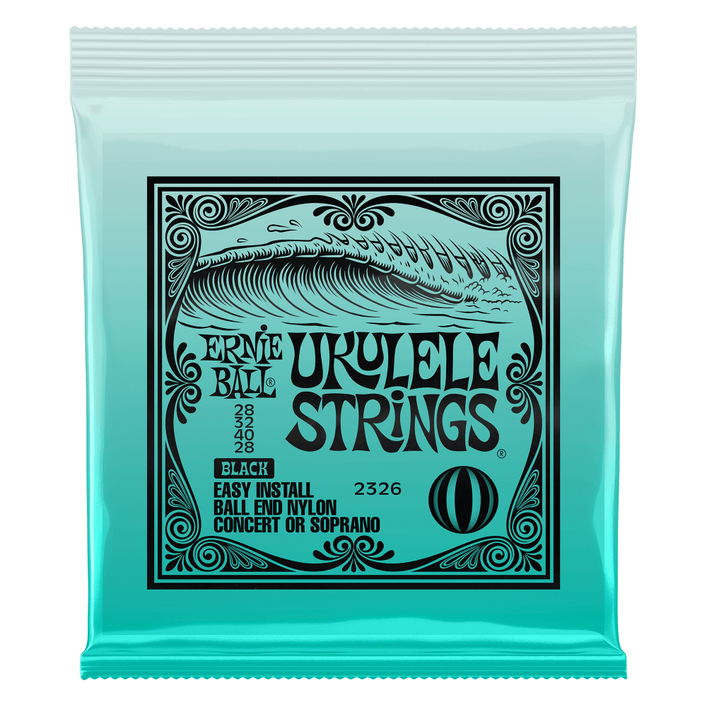 Ernie Ball Ukulele Ball End Nylon Strings Black Crescendo Music