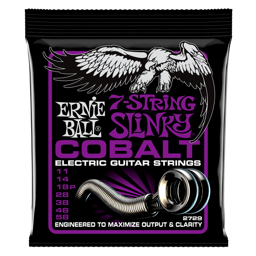 Ernie Ball Power Slinky Cobalt 7-String Electric Guitar Strings - 11-58