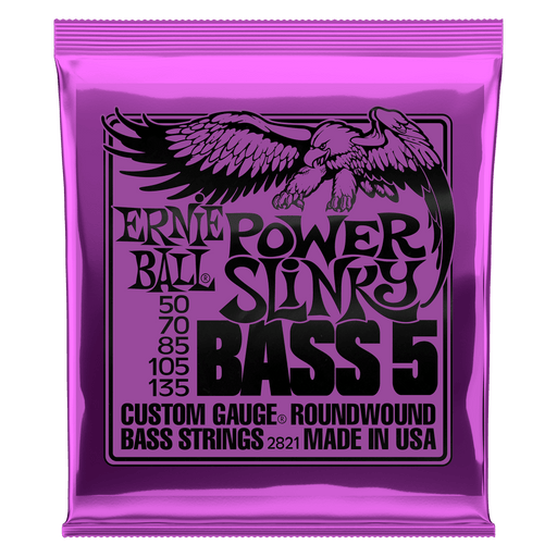 Ernie Ball Power Slinky 5-String Nickel Wound Electric Bass Strings - 50-135