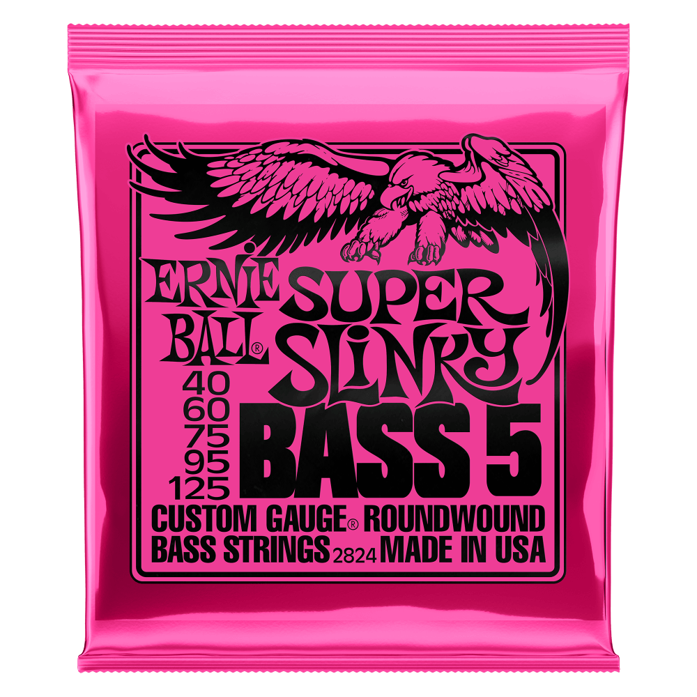 Ernie Ball Super Slinky 5-String Nickel Wound Electric Bass Strings - 40-125