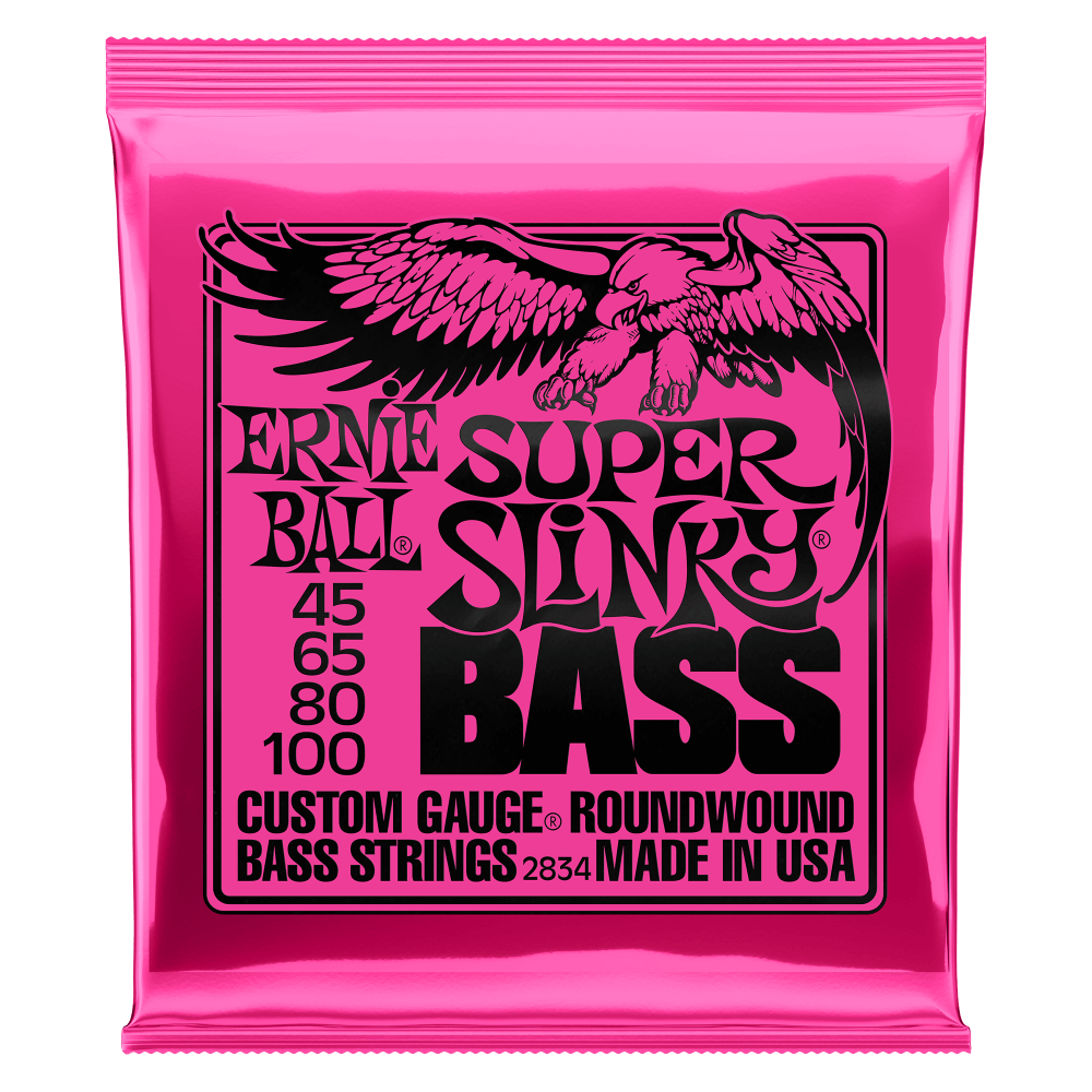 Ernie Ball Super Slinky Nickel Wound Electric Bass Strings - 45-100