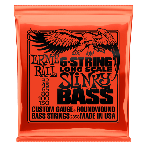 Ernie Ball Slinky Long Scale 6-String Nickel Wound Electric Bass Strings - 32-130