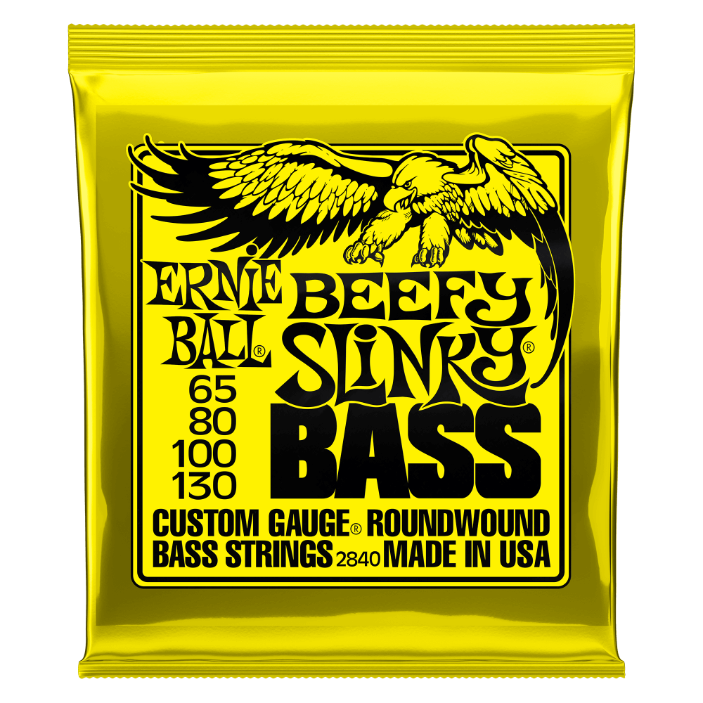 Ernie Ball Beefy Slinky Nickel Wound Electric Bass Strings - 65-130