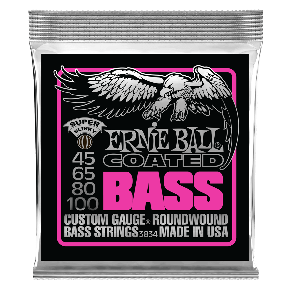 Ernie Ball Super Slinky Coated Electric Bass Strings - 45-100