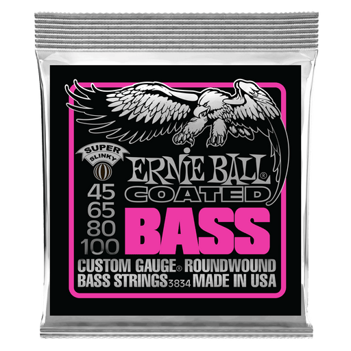 Ernie Ball Super Slinky Coated Electric Bass Strings - 45-100