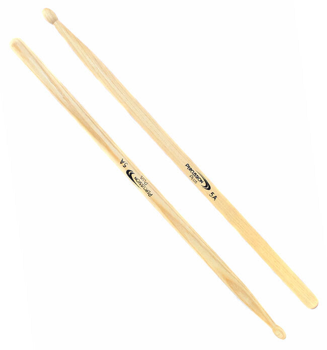 Percussion Plus Hickory Wood with Wood Tip 5A Drumsticks