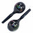 Percussion Plus Large Wooden Maracas in Black & Patterned Finish