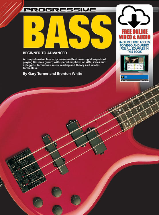 Progressive Bass Guitar Lesson Book with Online Access