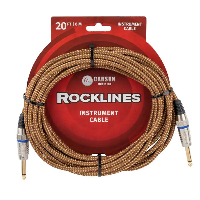 Carson 20 Foot Guitar Lead / Instrument Cable Braided