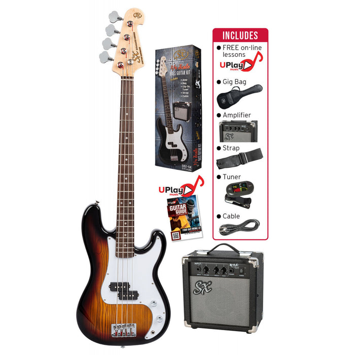 SX JB Style Electric Bass 3/4 Pack