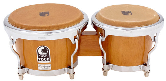 Toca Custom Deluxe Series 7 & 8-1/2" Wooden Bongos in Antique Maple
