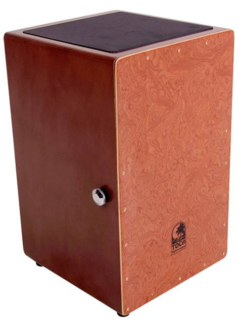 Toca Wooden Cajon in Burl Oak with Internal Wire Snares
