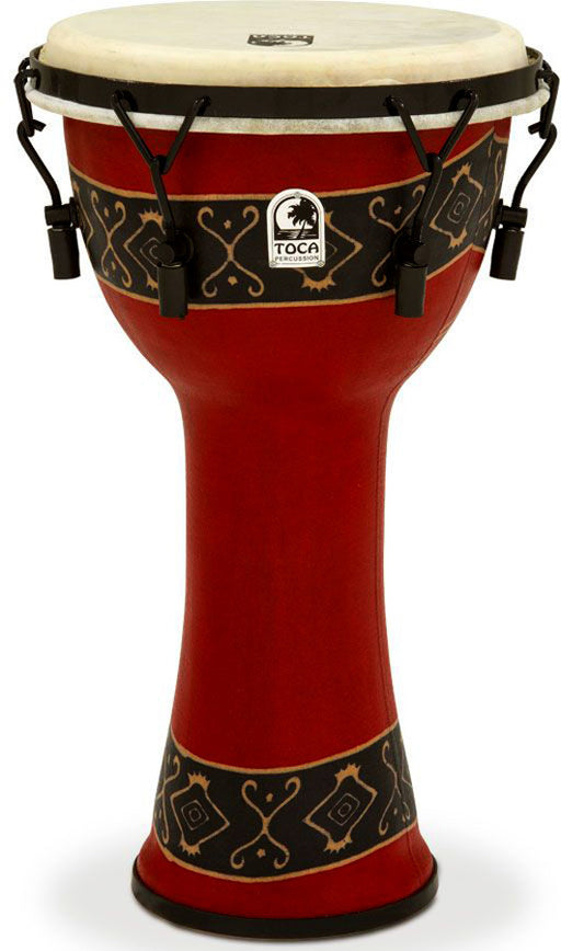 Toca Freestyle 2 Series Mech Tuned Djembe in Bali Red (2 sizes)