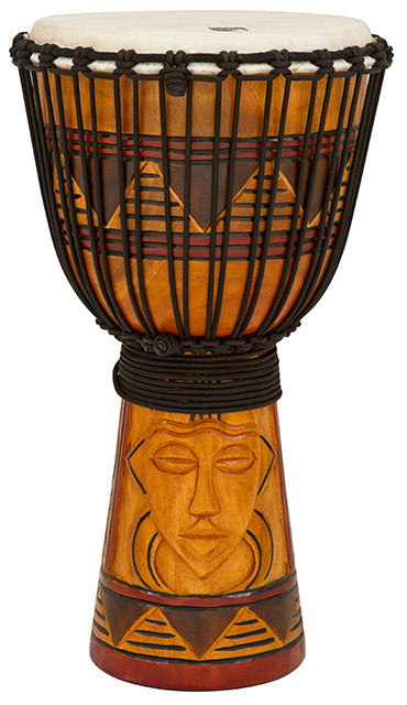 Toca Origins Series Wooden Djembe 12 Inch Tribal Mask