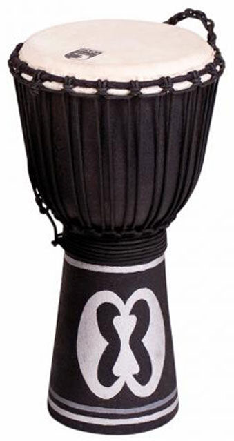 Toca Street Carved Series Wooden Djembe 12" Synthetic Head in Black Sand