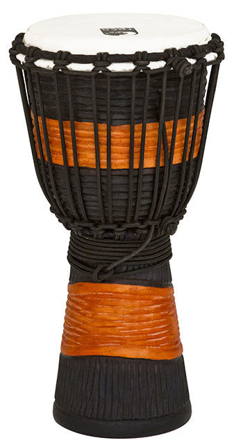 Toca Street Carved Series Wooden Djembe 08 Inch Black & Brown