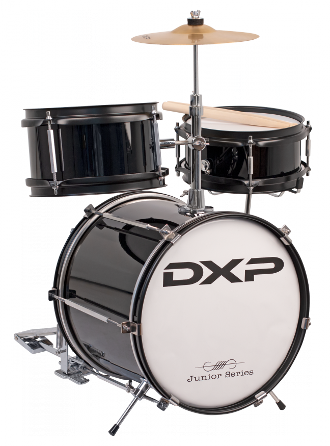 DXP Junior Series 3 Piece Drum Kit in Black Crescendo Music