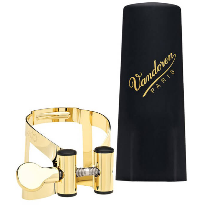 Vandoren Masters Optimum Alto Saxophone Ligature with Cap - Gold Lacquered