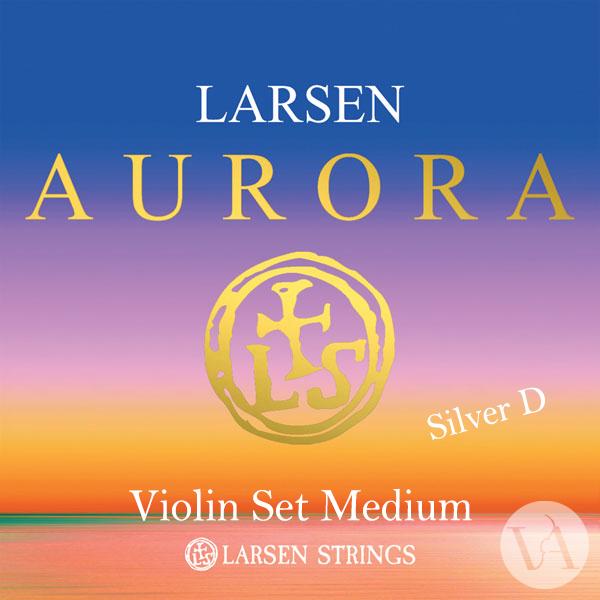 Larsen Aurora Violin String Medium with Silver D 4/4 Set