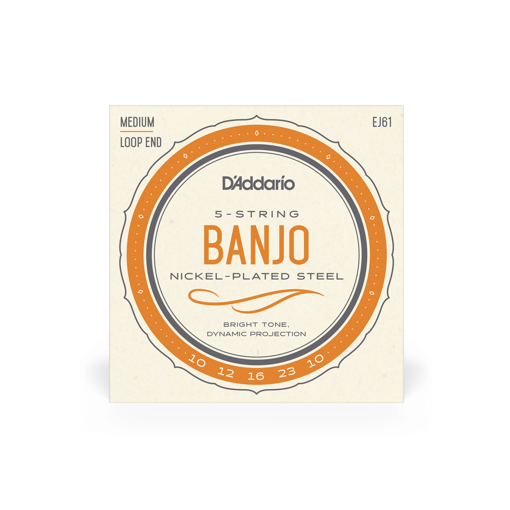 Banjo 5 String Set DAddario EJ61 Nickel Plated Medium 10 - 23
