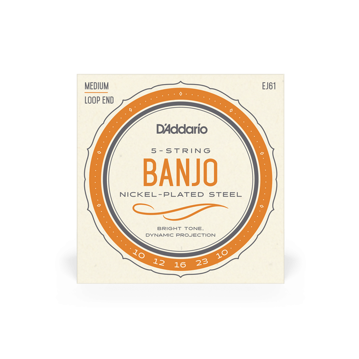 Banjo 5 String Set DAddario EJ61 Nickel Plated Medium 10 - 23