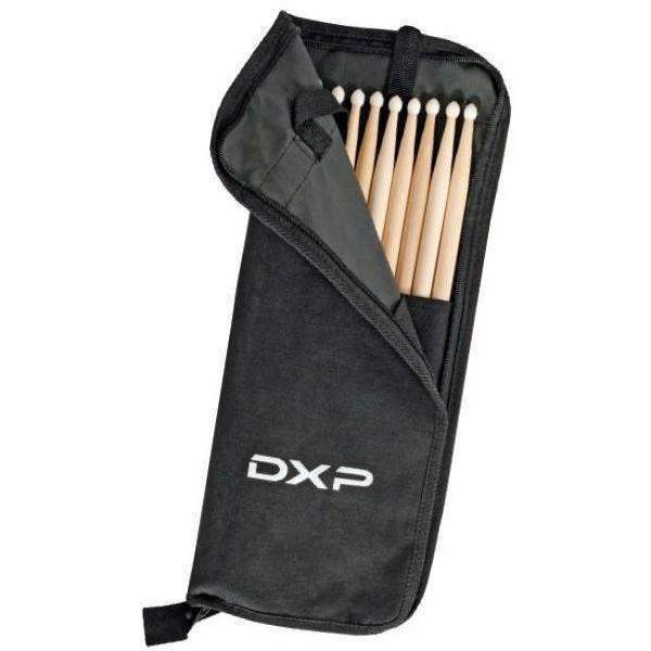 DXP Drumstick Bag with 5 Pairs of 5A Nylon Tip Drumsticks
