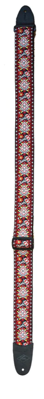 LM Guitar Strap RETRO 1960'S SERIES 2 INCH white/red tapestry LMX143