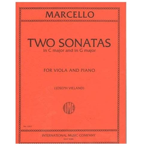 Two Sonatas C Major & G Major Viola & Piano Marcello