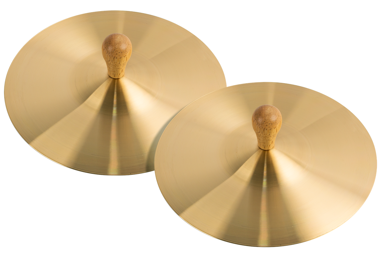 7 Inch Brass Cymbals with Wooden Knobs